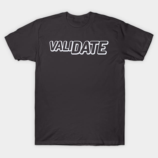 White ValiDate Logo T-Shirt by validategame